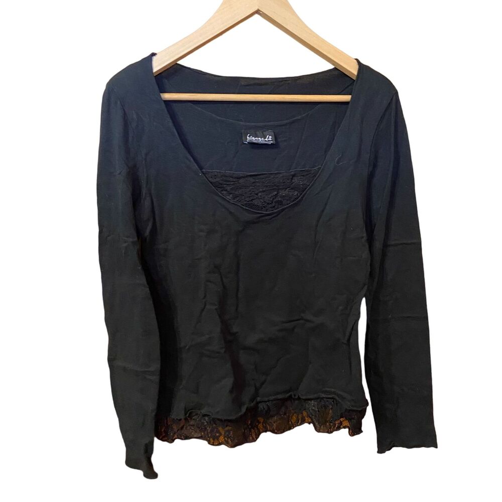 #7768 b i y a y c d a Black Long Sleeve Tshirt